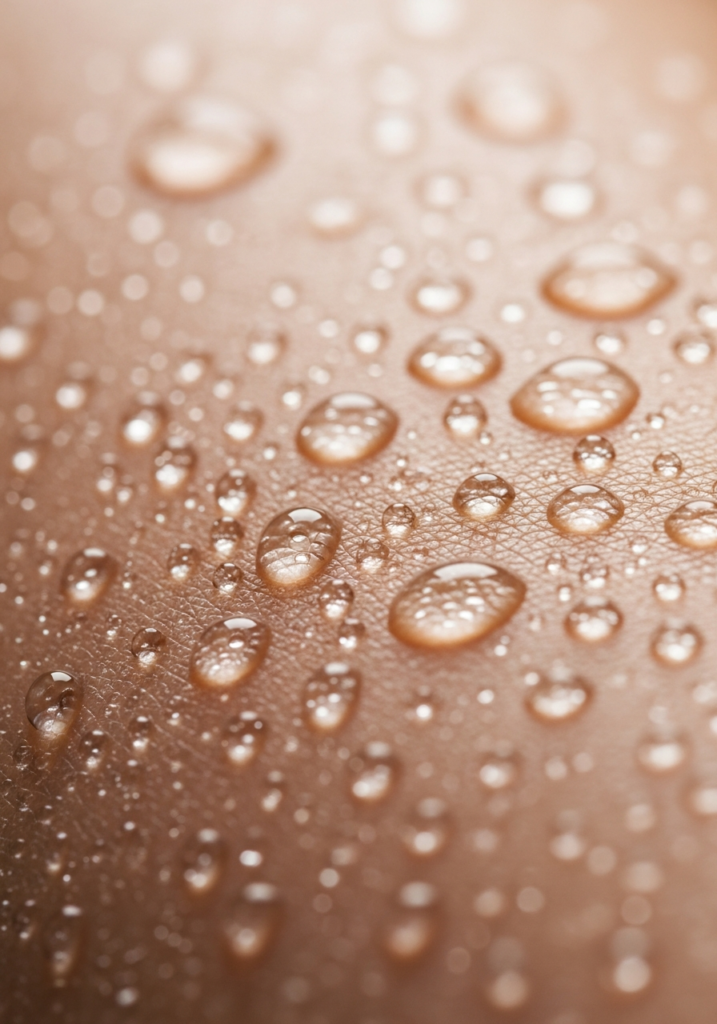 Skin with water drops