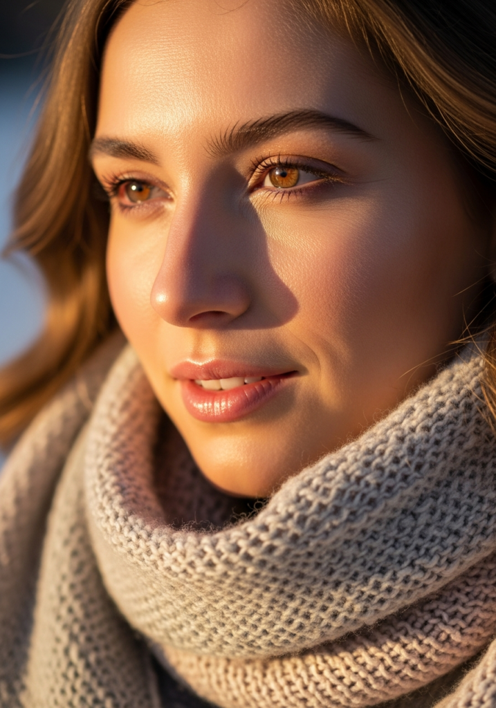 Girl with moisturized facial skin