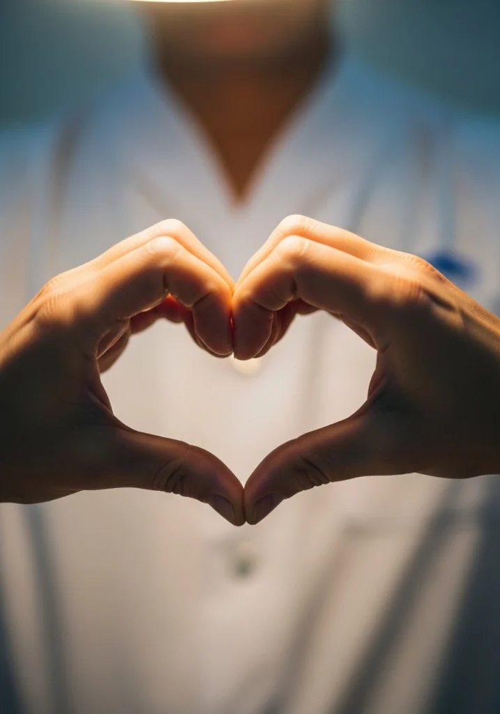 Palms shaped into a heart